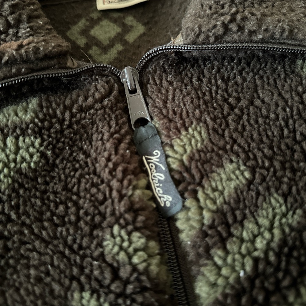 Vintage woolrich Green Sherpa Quarter-Zip Pullover Sweater - Picture 3 of 4